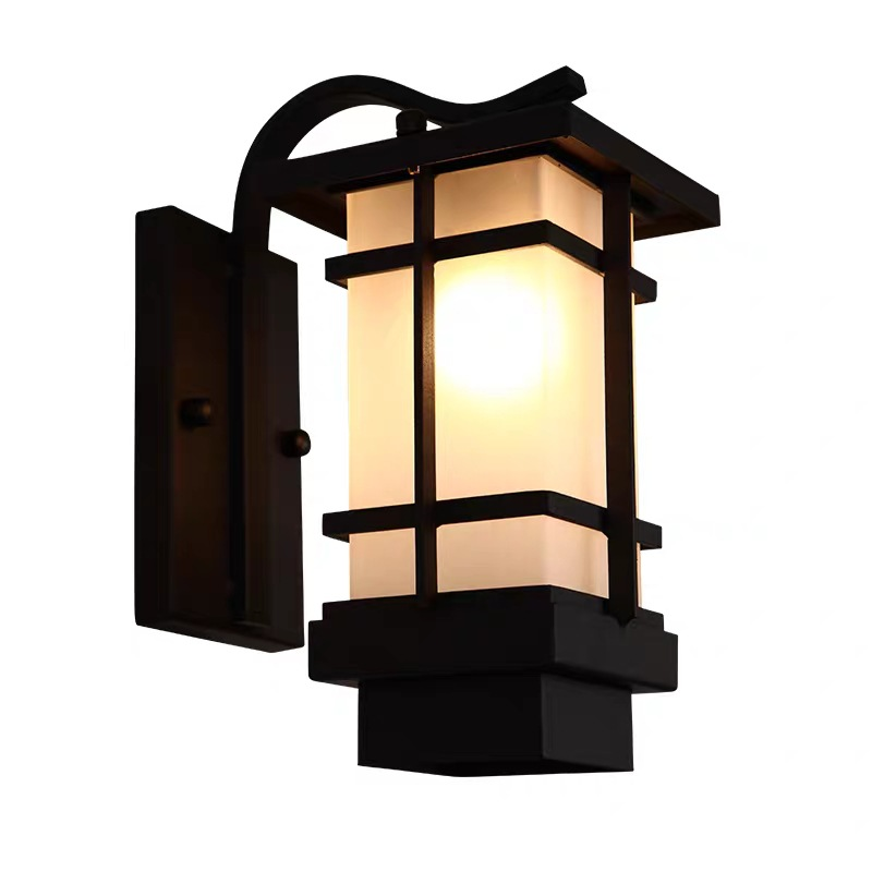 Solar-Außenwandleuchte Draadloze Wandlamp Wasserdichte Gartenleuchte Neues Balkon-Außenwandtor im japanischen Stil im chinesischen Stil