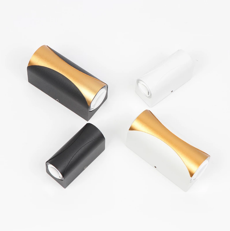 LED-Wandleuchte, wasserdicht, IP65, Aluminium, Garten-Wandleuchte, Gold, Schwarz, weißes Licht, Innen- und Außenwandleuchte
