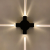 4W 12W LED Außenwandleuchte Kreuz Stern 4 Seitenbeleuchtung Wasserdicht IP65 Für Gartendekoration Außenleuchte