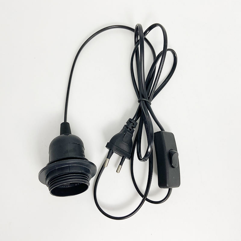 E27 303 Schalter Halbzahnkabel Kabel Draht Lichtschaltstecker Netzschalter 1,8 m Leitungskabel LED-Lampe EU US-Steckermodell