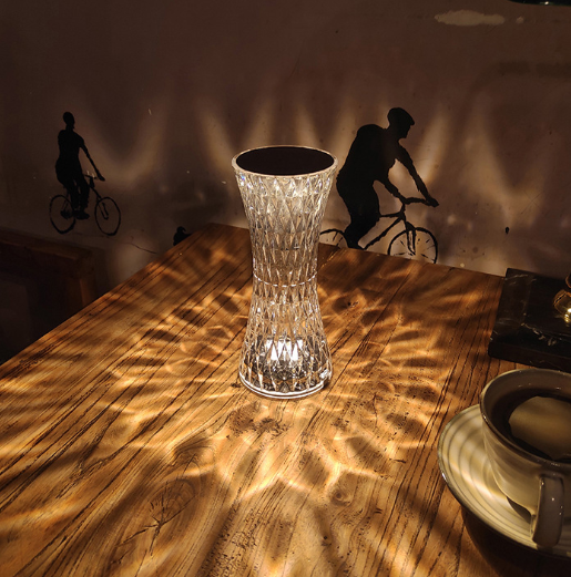 Rose Crystal Acryl wiederaufladbare Nachtlicht Tischlampe Tiktok Touch Control Farbwechsel Schreibtischlampe