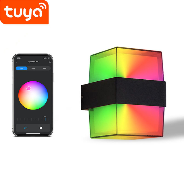 Tuya Graffiti Intelligente App-Steuerung RGBW Farbwechsel Außenbeleuchtung Wasserdicht IP65 Garten Smart Wifi LED Wandleuchte