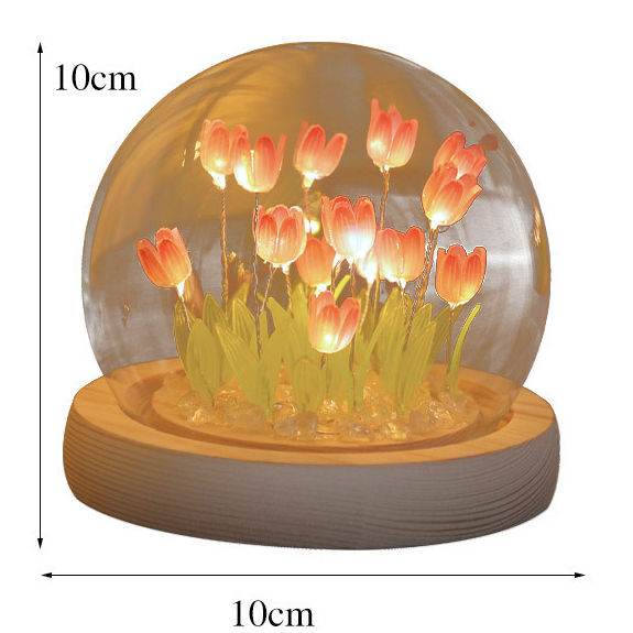 Handgefertigtes Tulpen-Nachtlicht, wärmeschrumpfbare Folie, DIY-Material, künstliche Blume, Tulpen-Nachtlicht, Heimdekoration, Geschenk für Gitlfriend