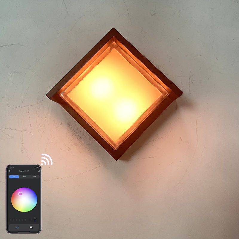 Minimalismus-Stil Tuya Smart WiFi LED Wandleuchte 10W RGBW Outdoor Indoor APP Wasserdichte Wandleuchte Dimmbare Gartenleuchte