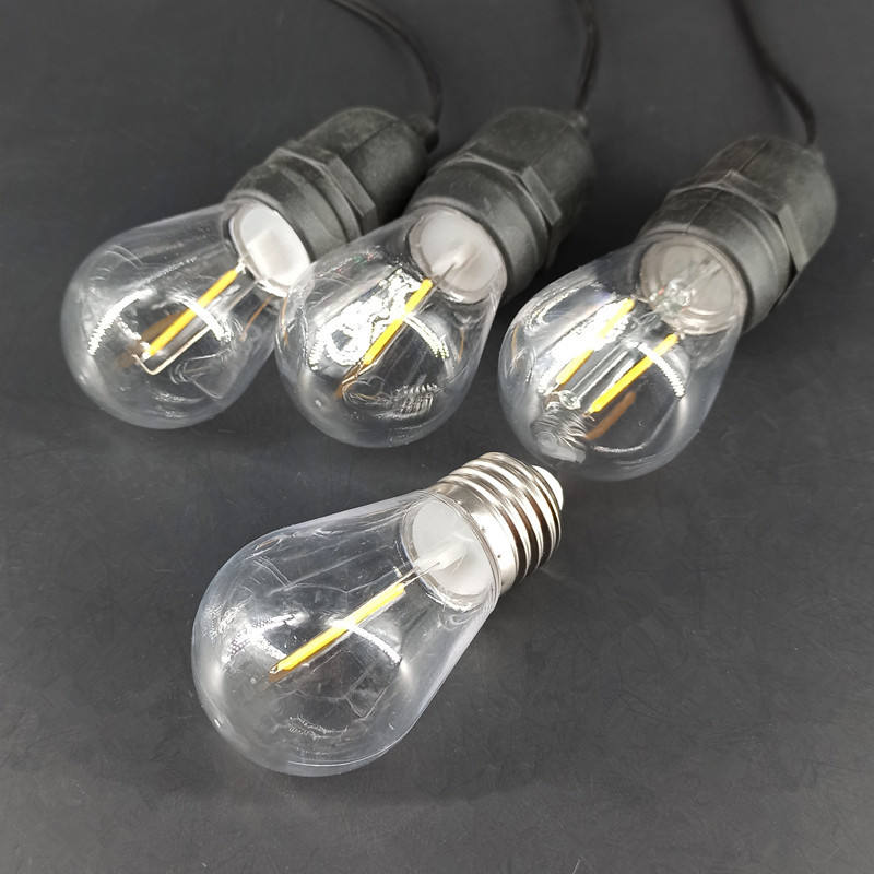 E14 S14 Glühlampe E27 dekorative Lampenkette LED-Birne 110 V 3 V Solar-Edison-Birne Vintage PC Kunststoff A-Filament