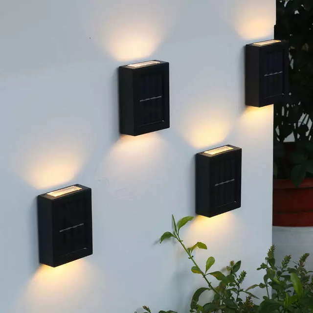 Solar-Lade-Wandleuchte für den Außenbereich, wasserdicht, IP65, Treppen-Wandleuchte, Solar-LED-Nachtlicht