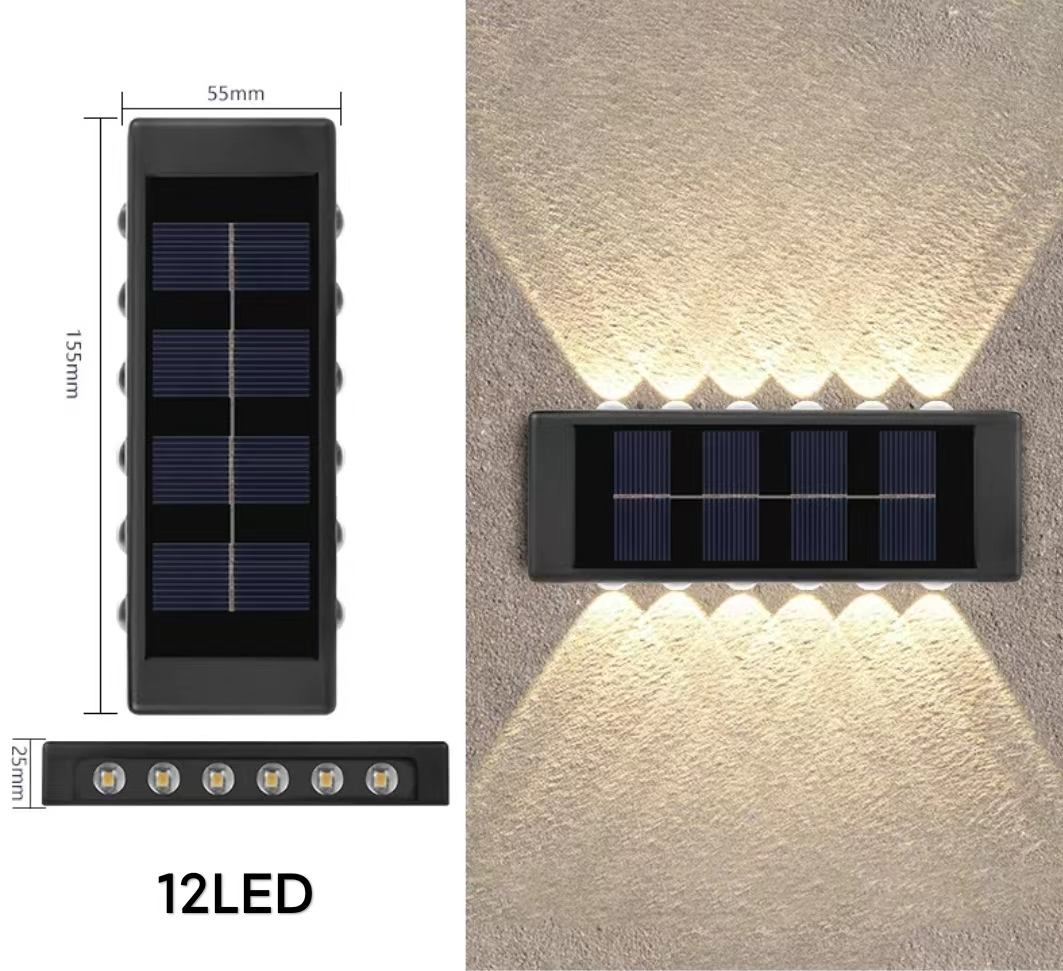 4LED 6LED 8LED 10LED 12LED 16LED auf und ab solar wandleuchte außendekoration gartenhof hause wandleuchte wasserdicht