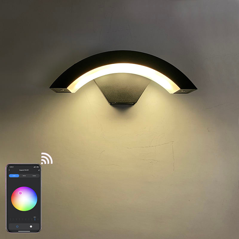 Tuya Smart WiFi LED Wandleuchte Outdoor Veranda Licht Garten Wasserdichte Wandleuchte RGBW 15W Dimmbar Funktioniert mit Alexa & Google Home