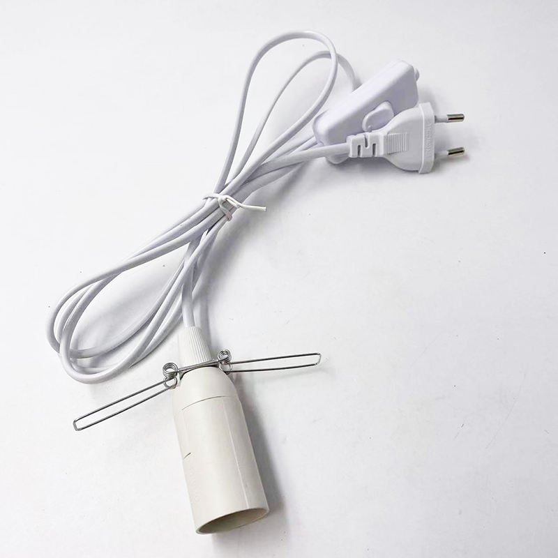E14-Sockelfassung, europäischer Hängelampenhalter mit Ein-Aus-Schalter, EU-Stecker, Vintage-Kabelverlängerung, E14-Glühbirnensockel