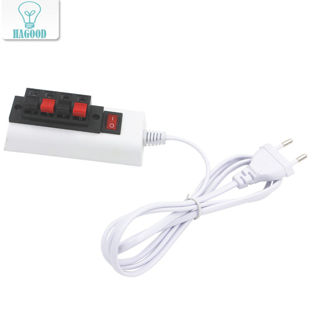 1,5 m Draht 2/4-polige Halterung, weiß, EU-US-Stecker, Tester, LED-Lampen-Adapter, Schalter, hohe Qualität, für LED-Treiber-Chip-Lampen-Lichtleiste