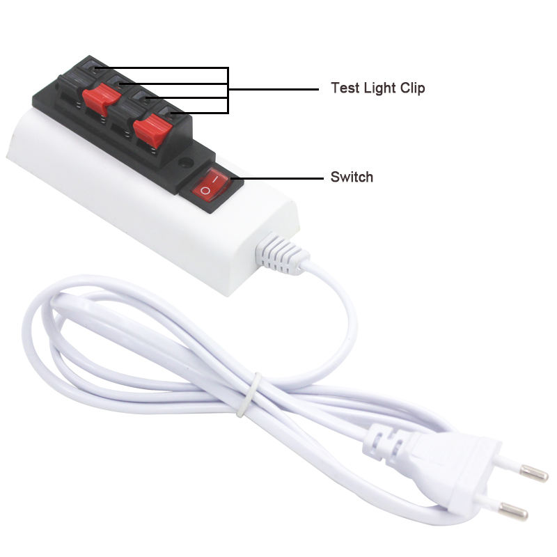 1,5 m Draht 2/4-polige Halterung, weiß, EU-US-Stecker, Tester, LED-Lampen-Adapter, Schalter, hohe Qualität, für LED-Treiber-Chip-Lampen-Lichtleiste