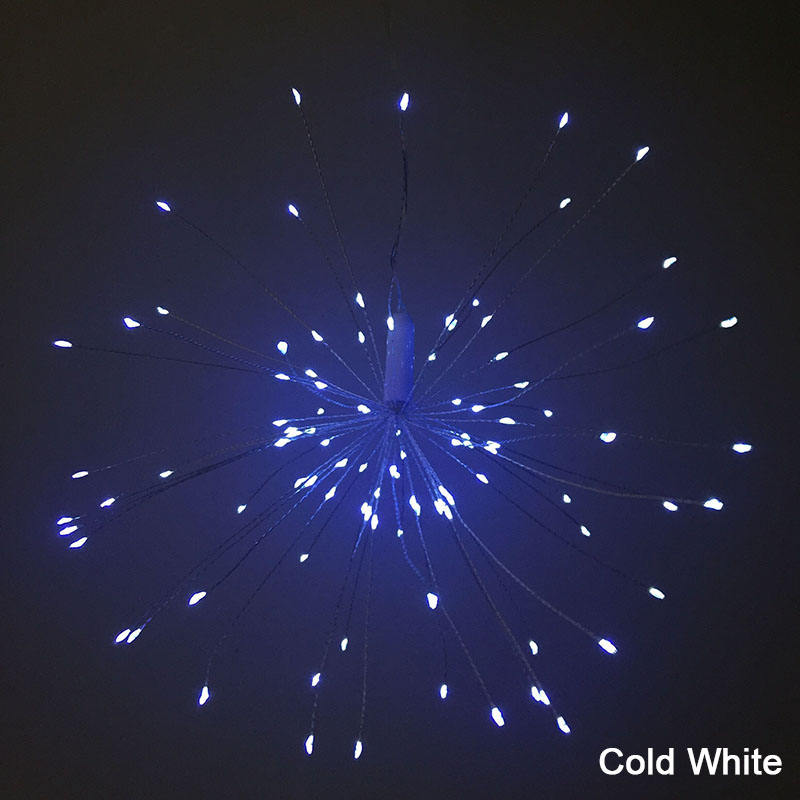 Outdoor-Feuerwerk, Kupferdraht, LED-Lichterkette, 100 LEDs, wasserdicht, Weihnachts-Lichterkette, hängende Dekorationslichter, batteriebetrieben