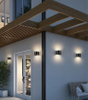 Schwarze runde 12-W-LED-Wandleuchte für den Außenbereich, wasserdicht, IP65, Veranda, Garten, Wandleuchte, Außenbeleuchtung