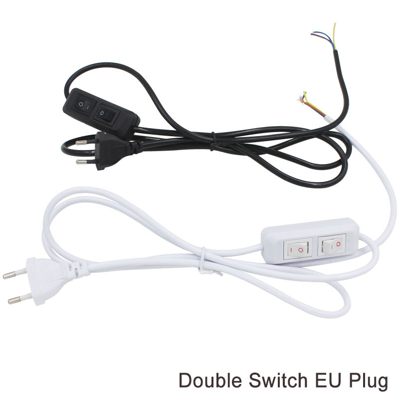 Leitungskabel 303/304/317/301 Dimmer-Netzkabel/Doppelknopfschalter EU-Steckerkabel für LED-Birne/Schreibtischleuchte, USA