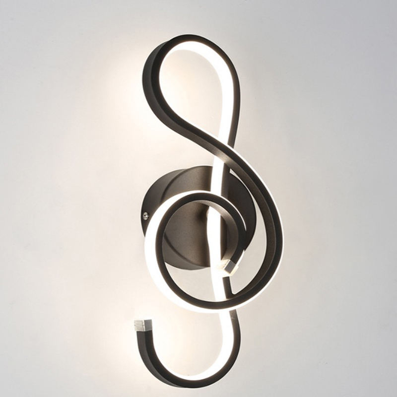 Music Note Moderner, minimalistischer Stil, Aluminium, dekorative LED-Wandleuchte, kreative Wandleuchte für Schlafzimmer, Wohnzimmer, Flur, Gang
