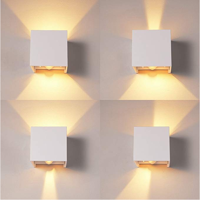 Würfel-Bewegungssensor, hochwertige LED-Wandleuchte, 12 W, weiß, verstellbar, für den Außenbereich, IP65, wasserdicht, für Innen- und Wohnzimmer