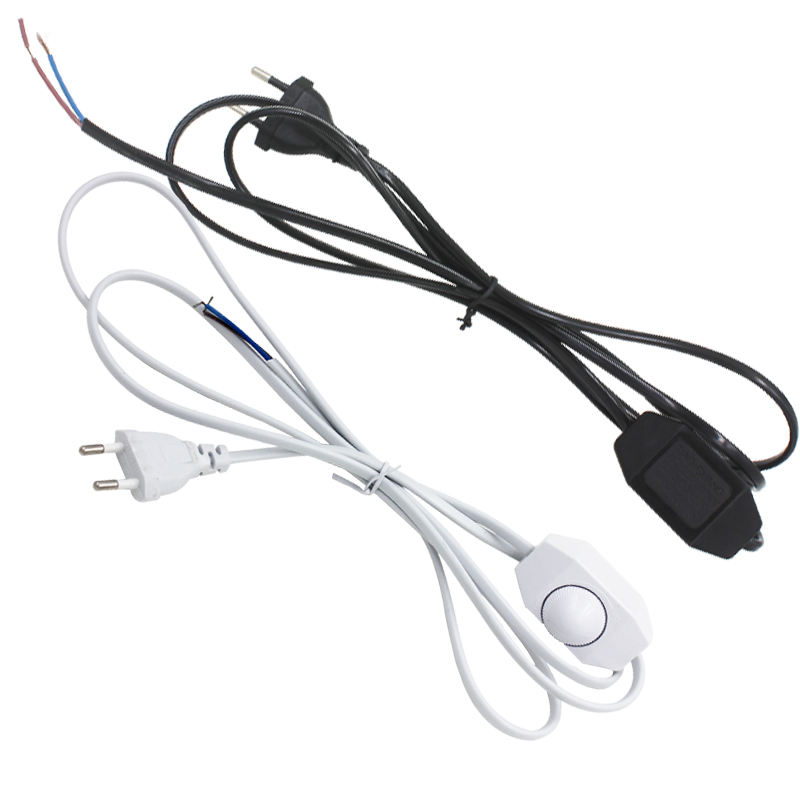 Dimmbarer 1,8 m EU/US-Stecker, runder Schalter, Kabel, Kabel, Stecker, Stromversorgung für LED-Lampen, Lampenschirm, Papierleuchten, Sternlampen