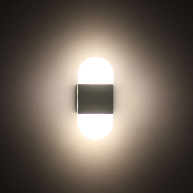 Hotelzimmer hochwertige Wandleuchte für den Innenbereich am Nachttisch, rechtwinklige schwarze Acryl-Wandleuchte, 6 W LED-Wandleuchte zum Neupreis
