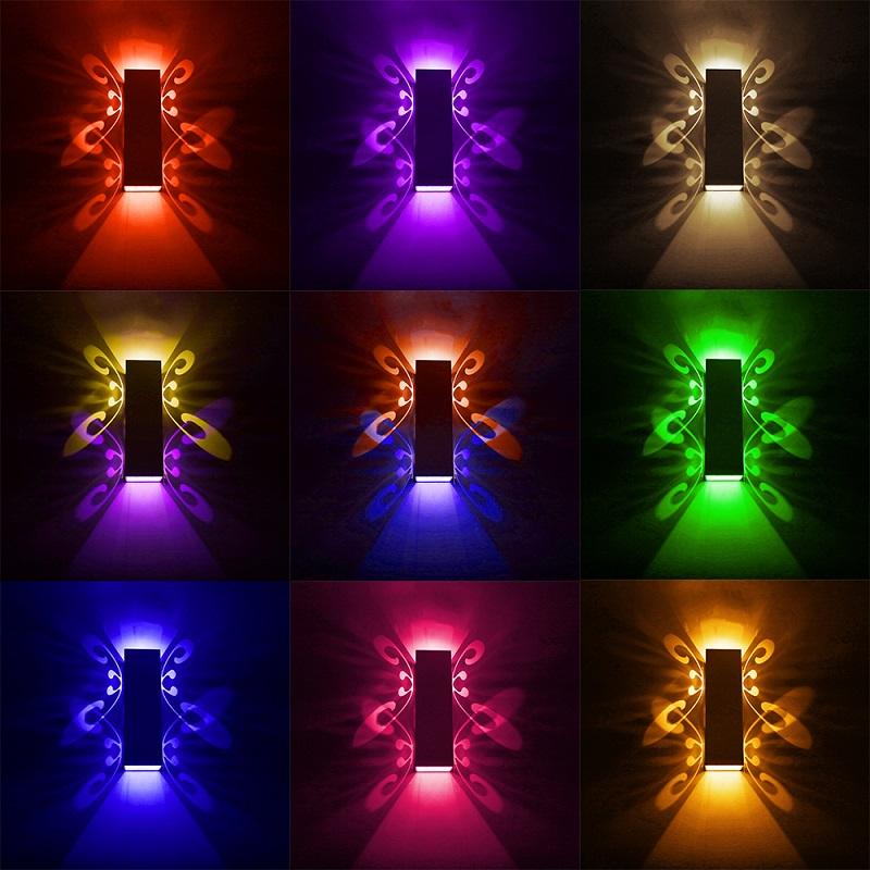 Aluminium 2W/6W Schmetterling auf und ab LED-Wandleuchte für den Innenbereich, Heimdekoration, Wohnzimmer-Wandbeleuchtung für den Innenbereich