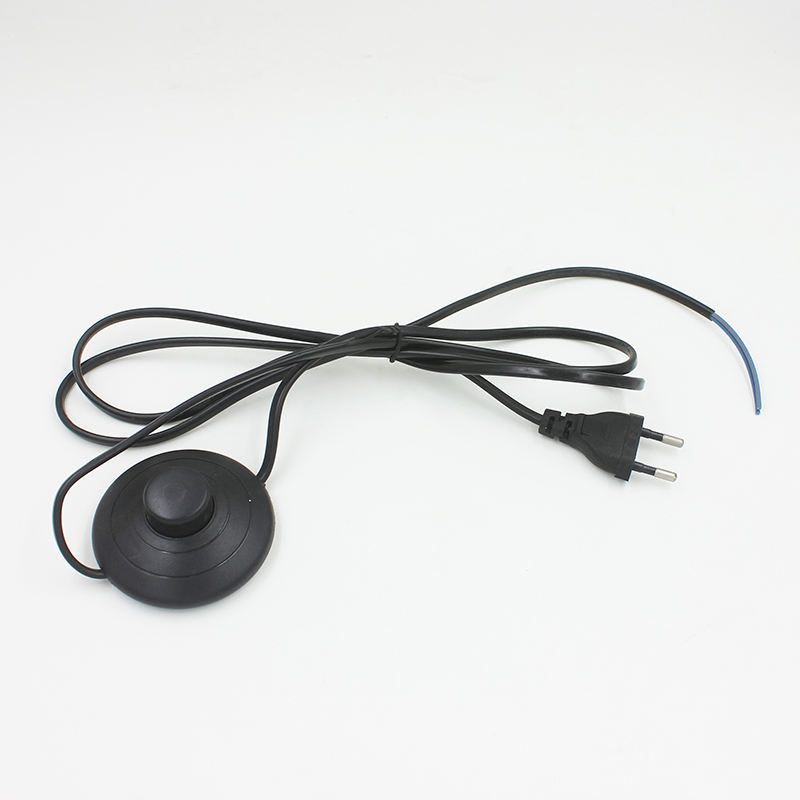 Netzkabel, 1,8 m, Ein-/Aus-Netzkabel für LED-Lampe mit 317-Tastenschalter, EU/US-Stecker, Lichtschaltung, weiße oder schwarze Kabelverlängerung