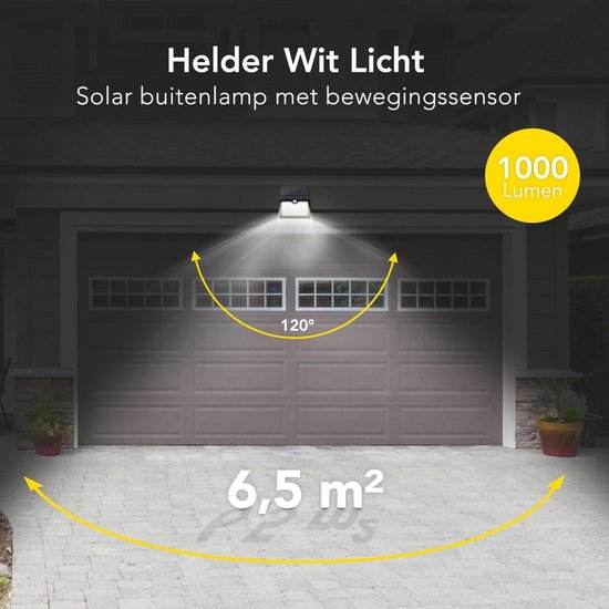 Solar-Außenlampe mit Bewegungsmelder – 97 LEDs – weißes Licht – Gartenbeleuchtung mit Solarenergie – IP65 wasserdicht