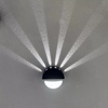 Halbe Sonne, rundes Sternlicht, LED-Wandleuchte, Innenleuchte, Beleuchtung, weiße Außenwandleuchte, kommerzielle Wandleuchter im Freien über der Gartenwandleuchte