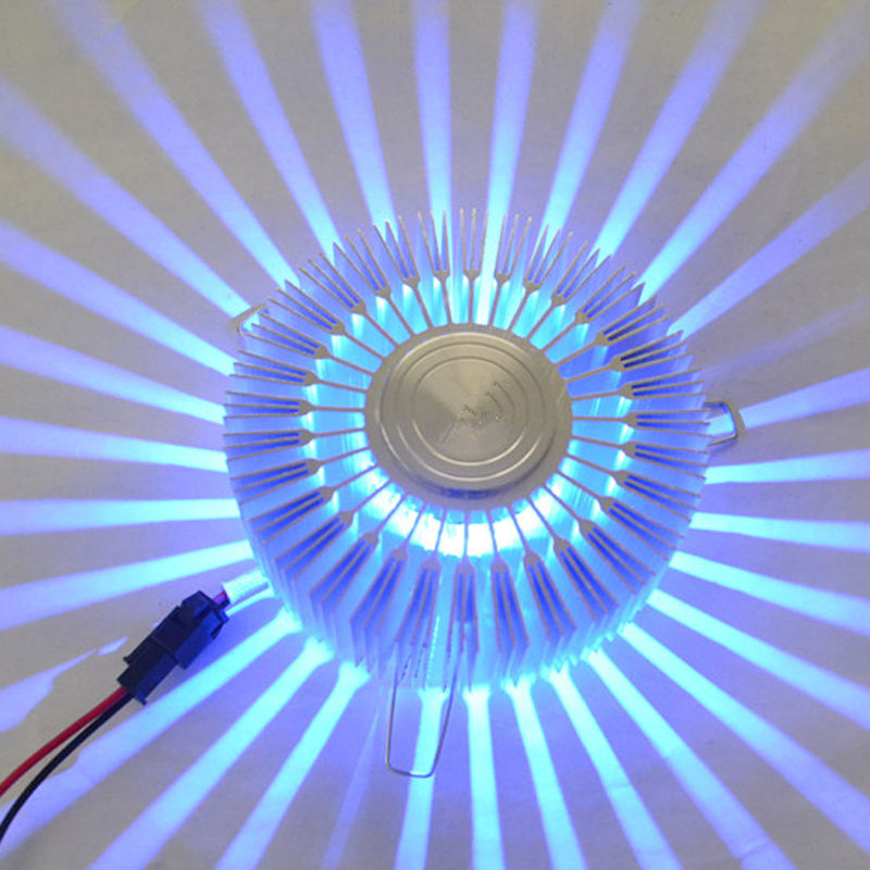 LED 3W Aluminium-Wandleuchte, rund, eingebetteter LED-Chip, RGB, bunter Sonnenblumen-Hintergrund, dekorative Wandleuchte