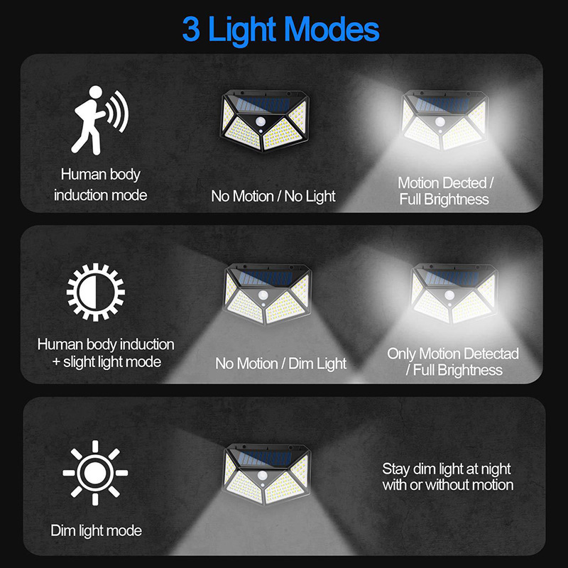100 LED ip65 Solar Licht Outdoor Solar Lampe PIR Motion Sensor Wand Licht Wasserdichte Solar Powered Sonnenlicht Für Garten Dekoration