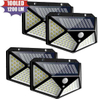 100LED Solar Wandleuchte Innenhof vierseitig lichtemittierende Solarlampe menschlicher Körper Induktion wasserdichte Außenleuchte