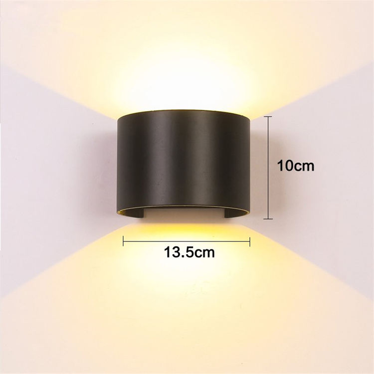 Hagood Neue halbkreisförmige wasserdichte Wandleuchte, 6 W, LED-Wandleuchte, Außenbeleuchtung, wasserdicht, IP65, verstellbare Beleuchtung