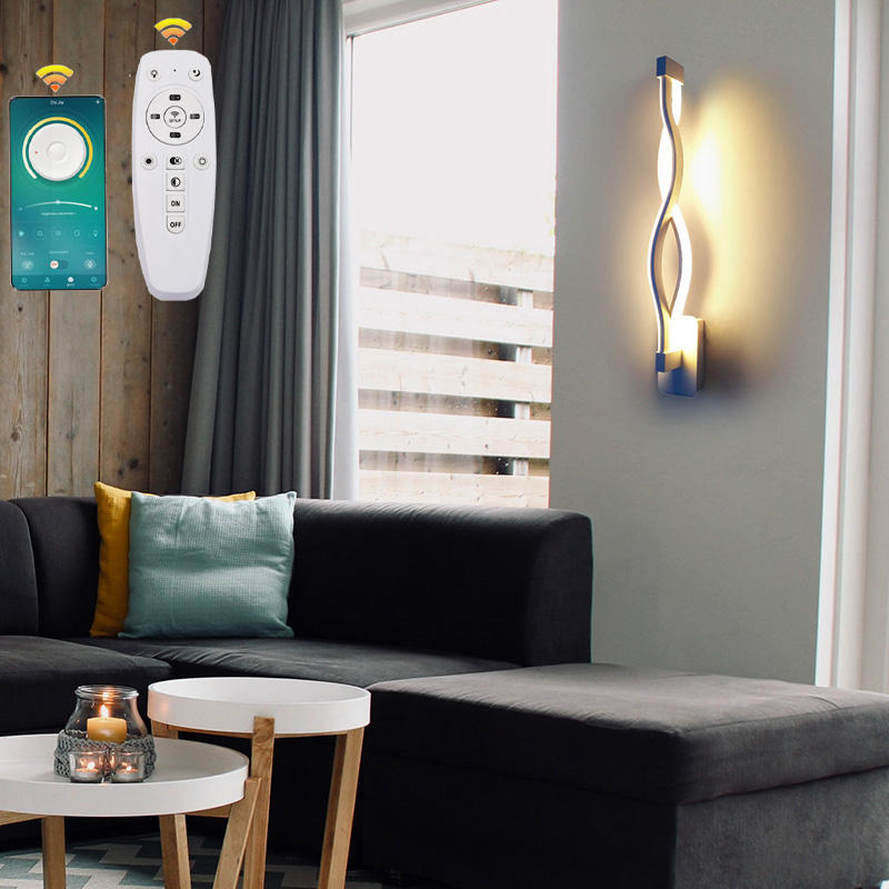 2,4 G Langwellen-Wandleuchte mit Controller, LED-Wandleuchte, minimalistisches Wohnzimmer, Treppenhaus, Schlafzimmer 
