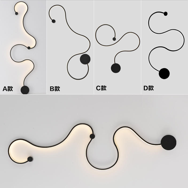 Einfache Moderne Kreative Wohnzimmerlampe Hintergrundwanddekoration Designer Lampe Speziell Geformte Nachttischlampen