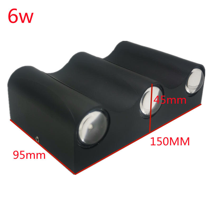 LED-Wandleuchte, Aluminium, für den Außenbereich, IP65, wasserdicht, nach oben und unten, Wandleuchte, für Zuhause, Treppe, Schlafzimmer, Nachttisch, Korridor, 4/6/8 W, 2 Jahre Garantie