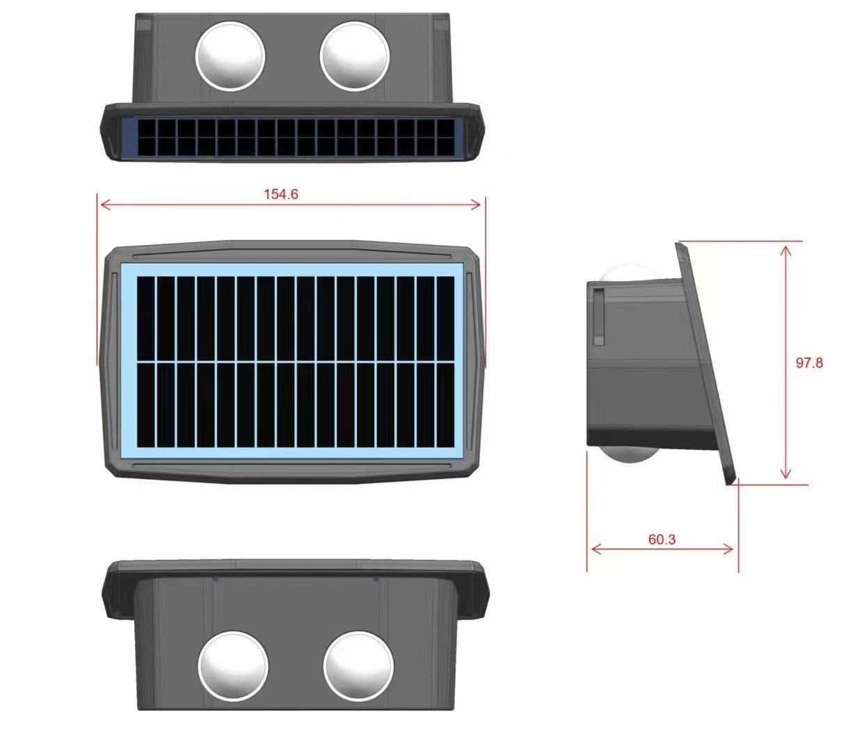 4W 6W Solar-Led-Licht Im Freien Wasserdichte Solar Hight Lichter Wand leuchte Intelligente wand lampe solar wand Außen lampe