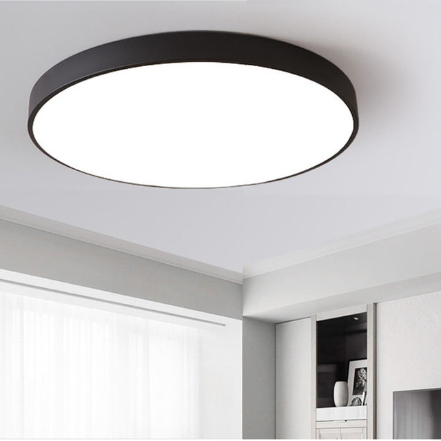 Moderne Aufputz-Schlafzimmer-Wohnzimmer-Hausbeleuchtung, runde rosa-schwarze Deckenleuchte, LED-Deckenleuchte, LED-Deckenleuchte
