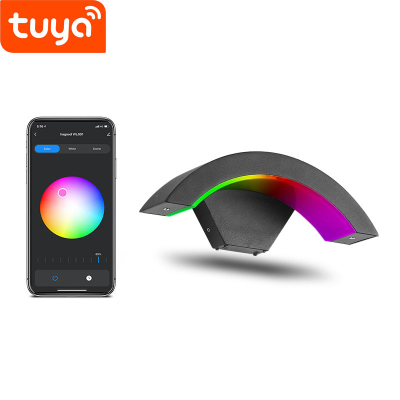 Tuya Controller APP Smart Life Outdoor-LED-Beleuchtung Wandleuchte Einstellbare Oberflächenmontage Black Cube Wandleuchte