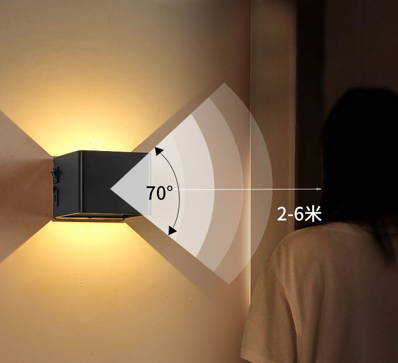 Innenwandleuchte USB wiederaufladbare LED-Wandleuchte mit Bewegungssensor Innenbeleuchtung Wohnzimmer Schlafzimmer Flur Nachtlichter