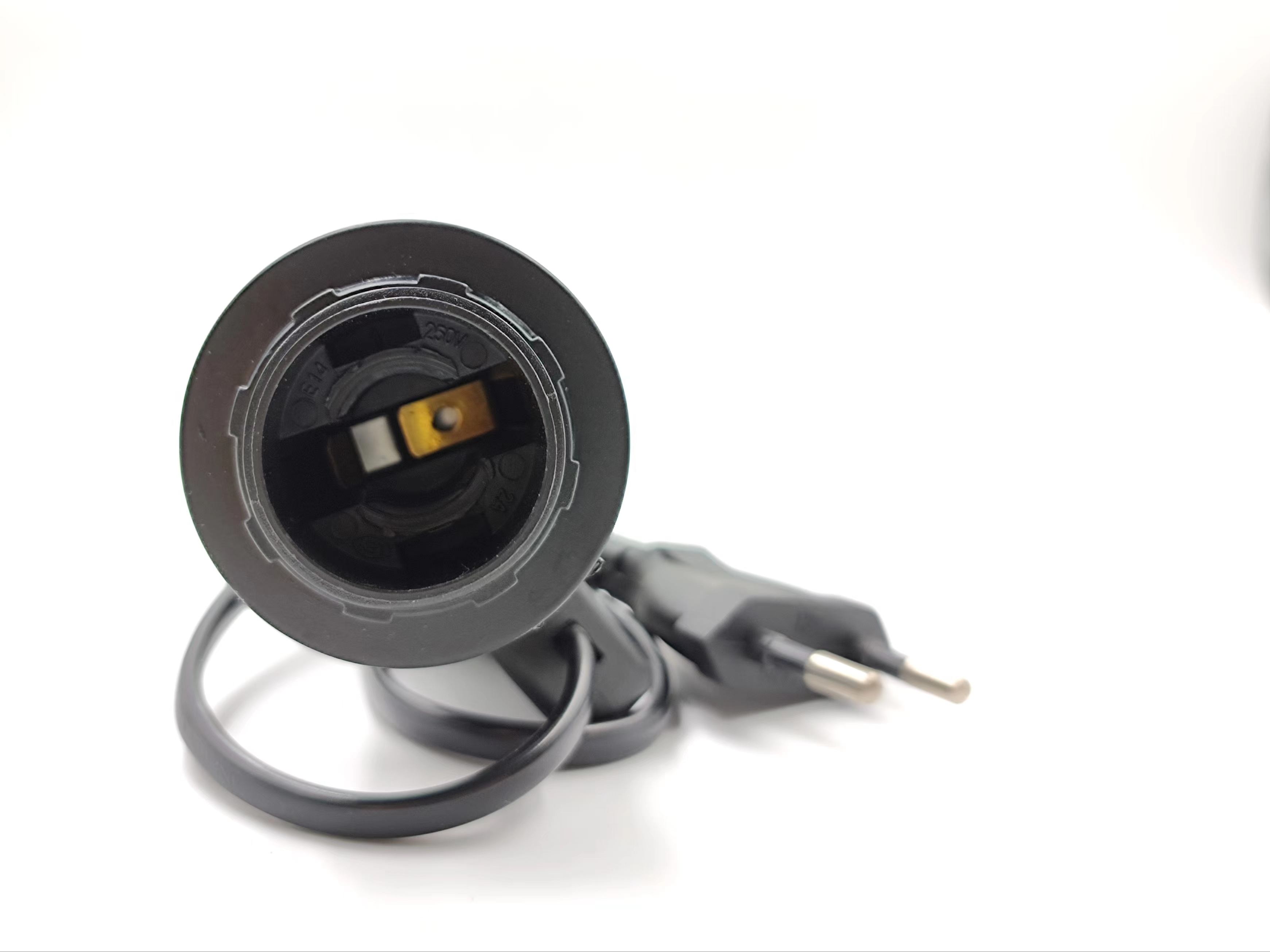 EU-Drahtstecker 303-Schalter Verlängerungskabel 303-Schalter E14-Doppelringkabel Schraubsockel Lampenfassung LED-Pendelleuchte Kopf Lampenfassung