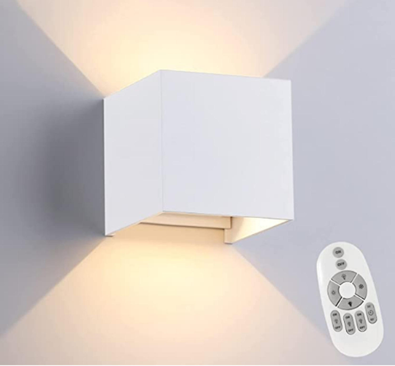 Quadratische LED-Wandleuchten für den Außenbereich, Gang, Korridor, dimmbar, mehrfarbig, Up-Down-Lampe mit Bewegungssensor für Wand, KTV, Bar, Schlafzimmer