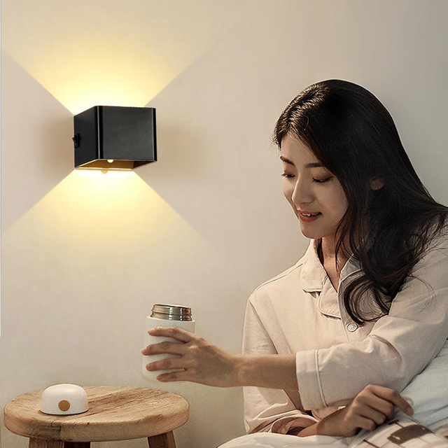 LED-Lade-Wandleuchte, Schlafzimmer, Kopfteil, menschliche Erkennung, Schlafsaal, USB, keine Verkabelung, kein Stanzen, Gang, Flur, kleines Nachtlicht