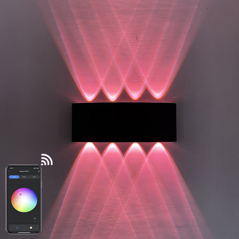 Neueste Tuya 9W/12W Wand Lampe Licht App Steuerung Smart außen Beleuchtung Acryl Wand Montiert Licht led Smart Wand Lampen Leuchte
