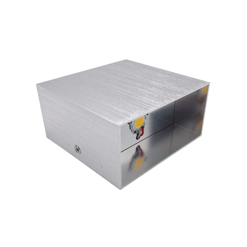 6W COB Wandleuchte Aluminiumgehäuse Wandleuchte Silber Wandleuchte quadratische Auf- und Abbeleuchtung Wandleuchte Innen-LED-Leuchten