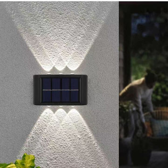 4LED 6LED nach oben und unten solar wandleuchte außendekoration gartenhof hause wandleuchte wasserdichte leuchtende außen