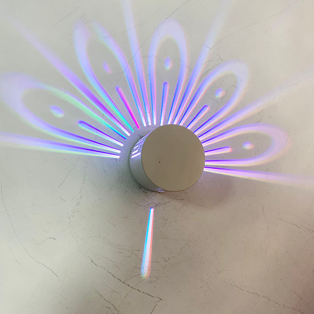 Kreative Pfau Projektion Lampe Remote Touch RGB Bunte Led Hintergrund Nachtlicht Tier Wand Licht Home Deco Für Schlafzimmer