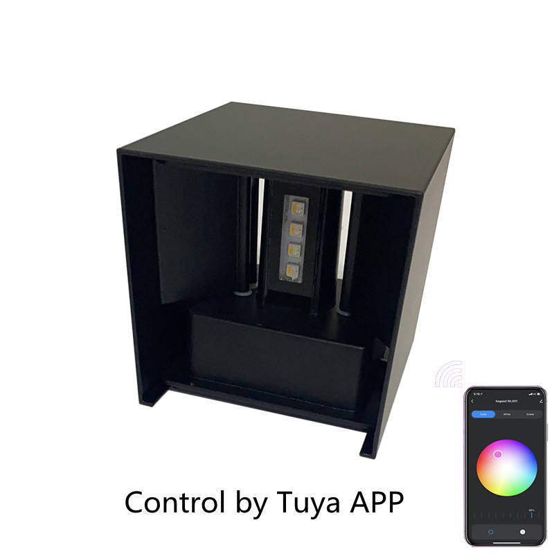 Outdoor Smart Außenwandleuchte, dimmbar, Farbwechsel, RGB-Wandleuchte, wasserdicht, IP65, verstellbares Licht, Außenleuchte