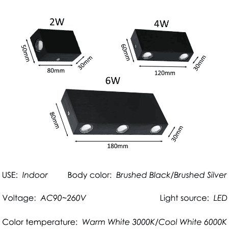 Cube COB LED Innenbeleuchtung Wandleuchte Moderne Wohnbeleuchtung Dekoration Wandleuchte Aluminium Lampe 6 Watt 85-265 V Für Bad Korridor