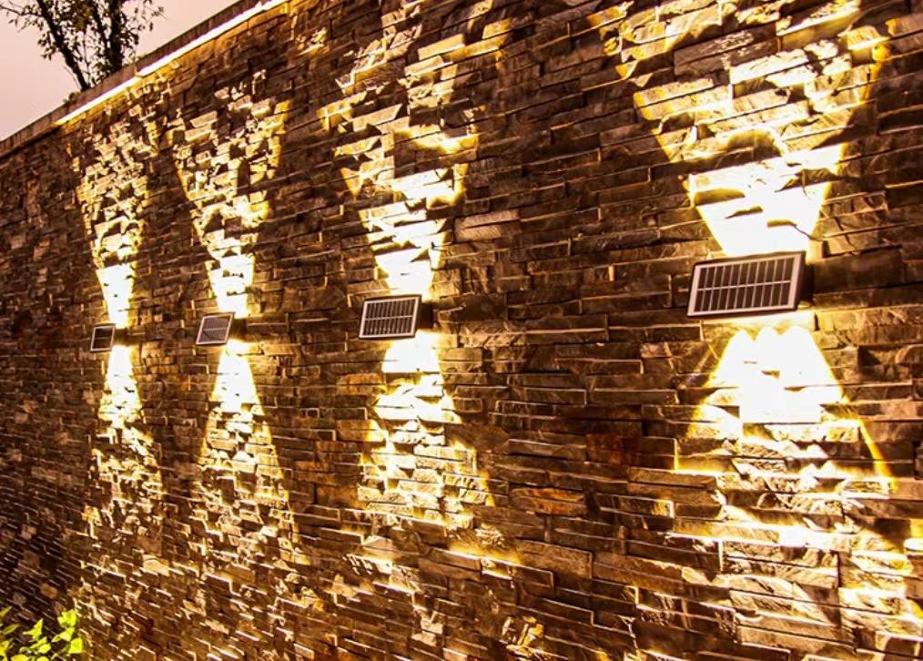 4LEDSolar Wandleuchte für den Außenbereich, wasserdichte LED-Wandleuchten für Hof, Straße, Landschaft, Garten, Dekor, Lampe, Solar-Außenwandleuchte