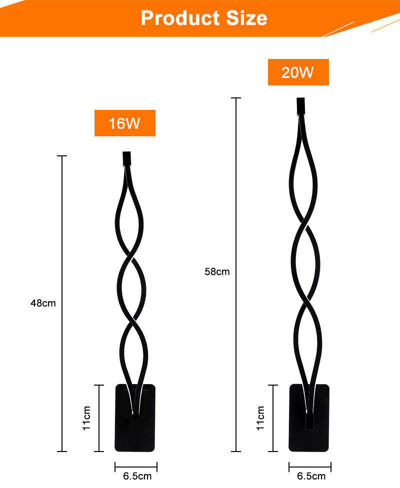 16 W LED-Wandleuchten für den Innenbereich, 24 W, 2,4 G, stufenlos dimmbare Wandleuchten mit Fernbedienung, Treppen- und Flurlampenbeleuchtung