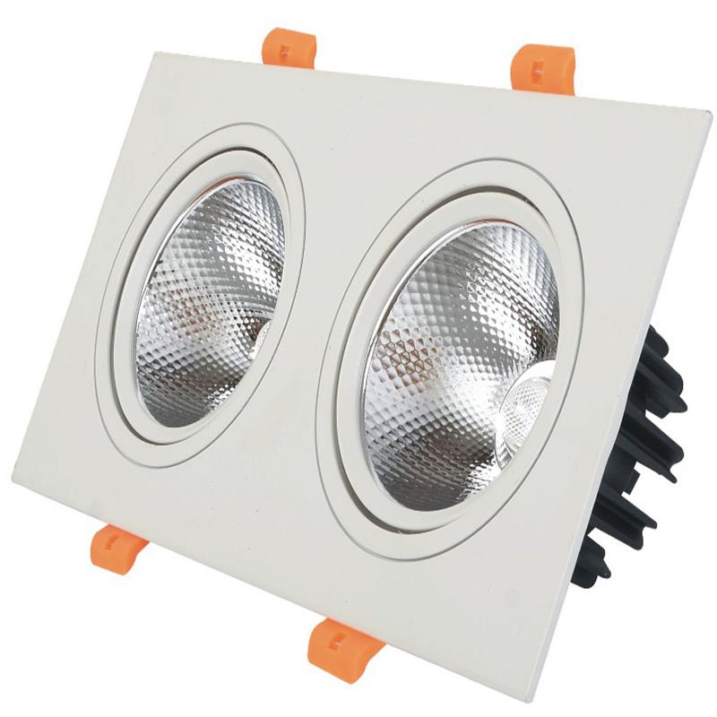 Doppelköpfe LED-Downlight LED-Deckenstrahler Eingebettetes Downlight 10W 14W 20W 24W Downlight