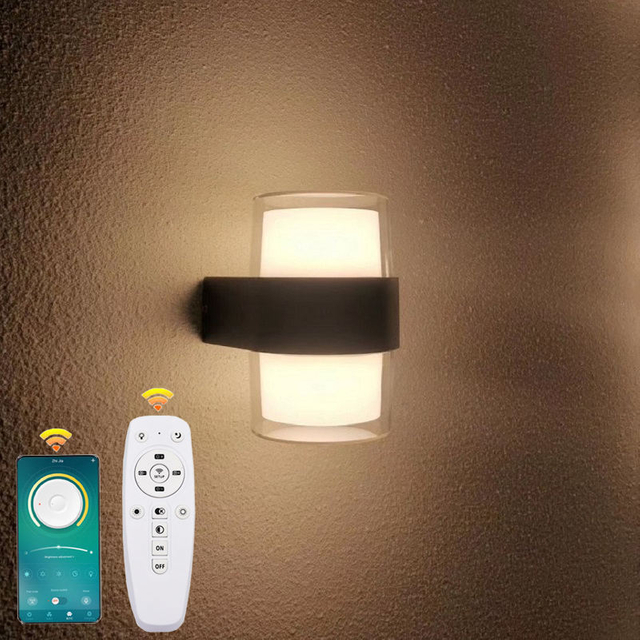 10*2W Leuchten Wandmontierte 2,4G LED Wandleuchte Drei Farbtemperatur mit Fernbedienung Acryl Wasserdichte Wandleuchte
